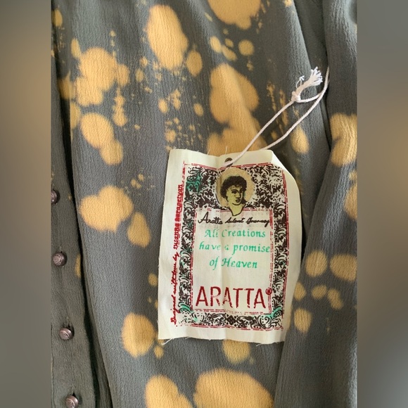 NWT Aratta Olive and Coral Embroidered Button Down - Picture 6 of 16